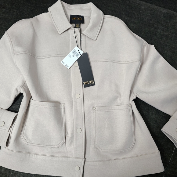 Cream Button-Front Jean Jacket - Picture 3 of 16